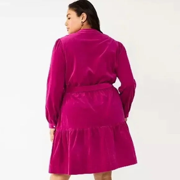 DRAPER JAMES RSVP Long‎ Sleeve Corduroy Dress - Picture 2 of 6